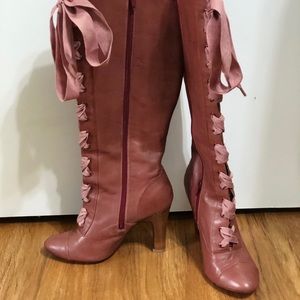 Knee High Pale Pink Boots